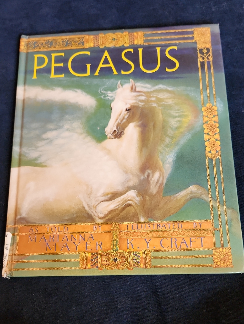 Pegasus Illustrated Hardcover Book - Green & Cream Cover